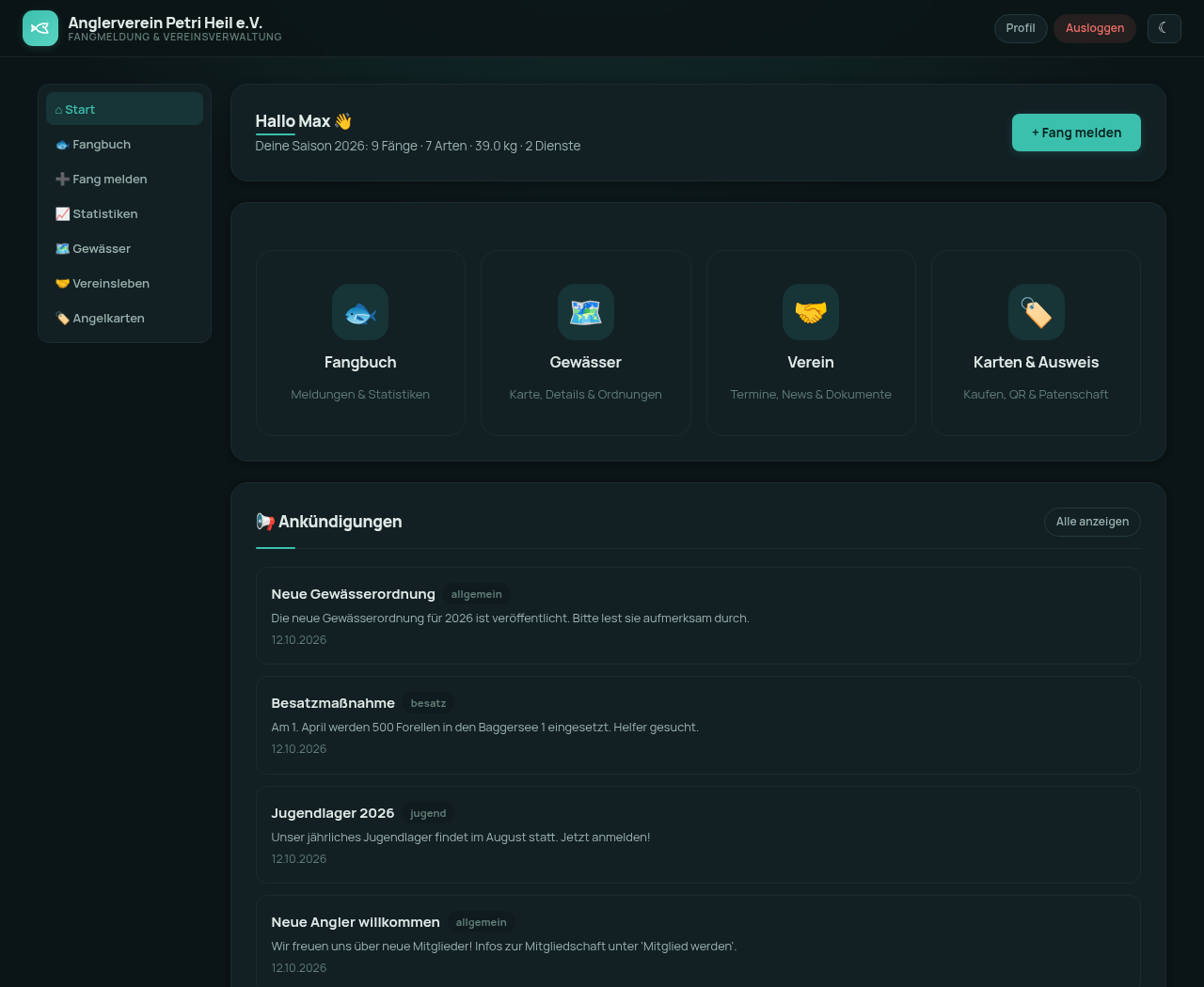 Mitglieder-Dashboard
