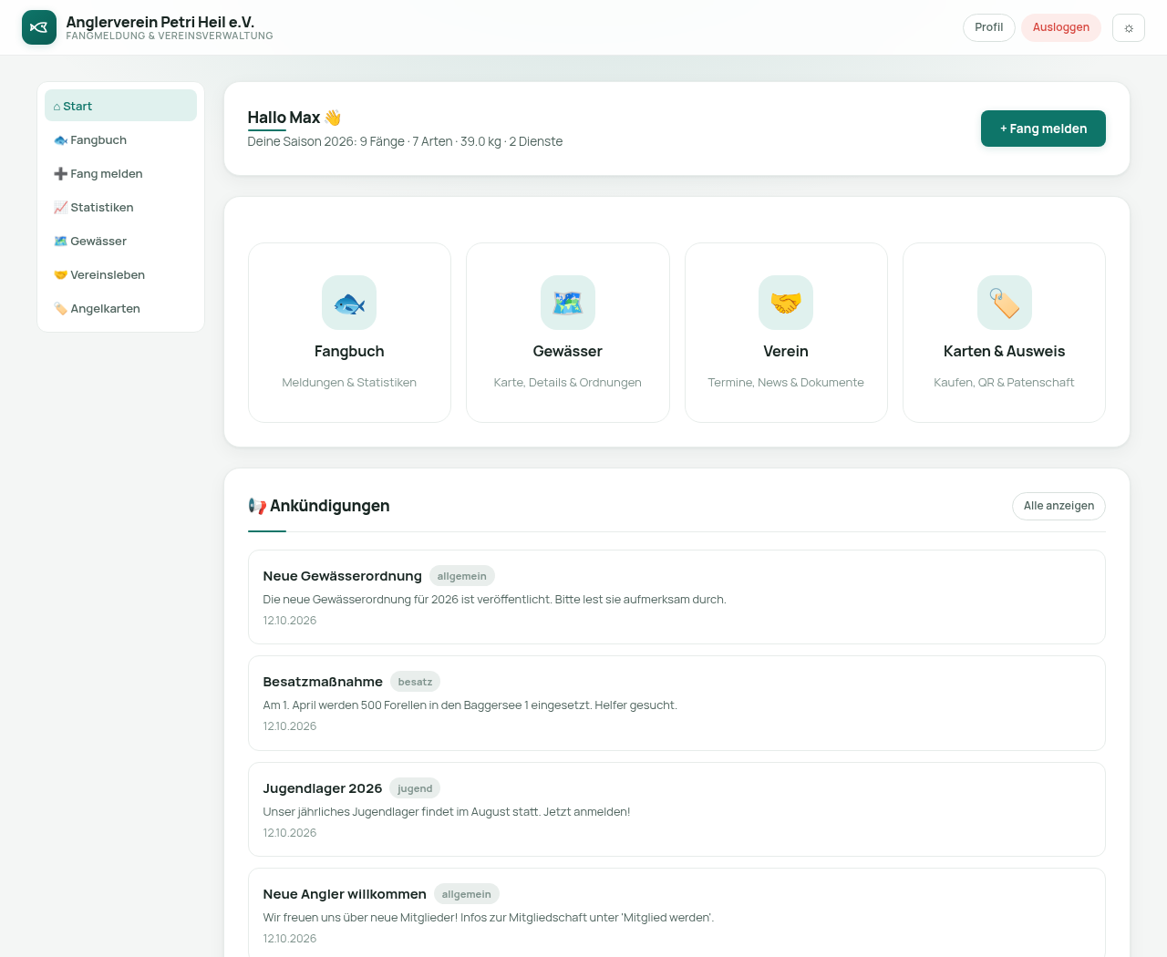 Mitglieder-Dashboard